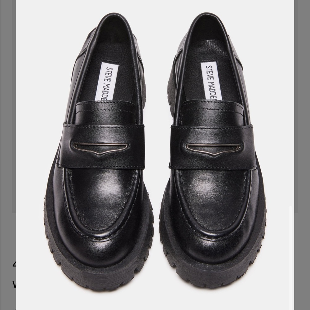 Steve Madden LAWRENCE BLACK LEATHER loafers
